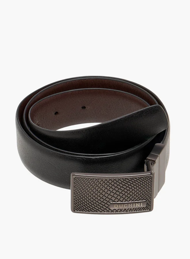DUCHINI Solid Belt with Auto Lock Buckle Closure