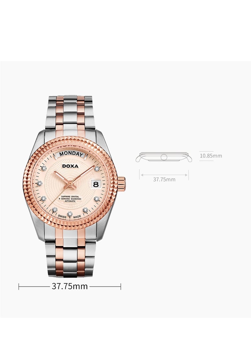 DOXA - Doxa D131RRO Men's Gold Strap Champagne Dial Automatic Mechanical Double Calendar Watch - Image 1