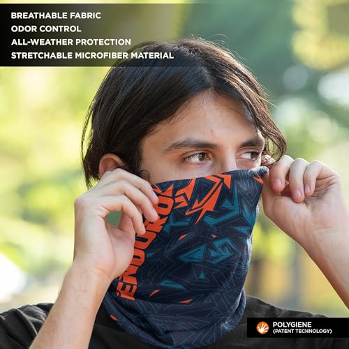 WANDERLOOMS Printed Bandana Headwear Face Cover Wraps Multifunctional Sports Headbands Scarf Sweatband for Men and Women Free Size (Pack of 3 - Blue, Grey, Multicolor) - Image 5