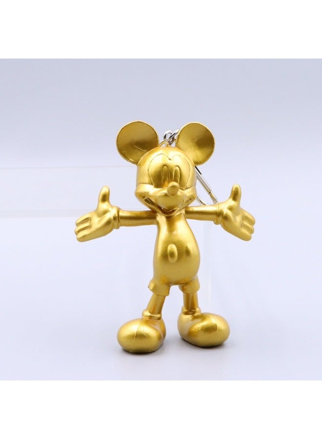 Hot Mouse Pluto Donald Duck U-button Doll Car Keychain Bag Accessories Pendant-color:Golden Standing Arm Mouse + U-shaped Buckle  - Image 1