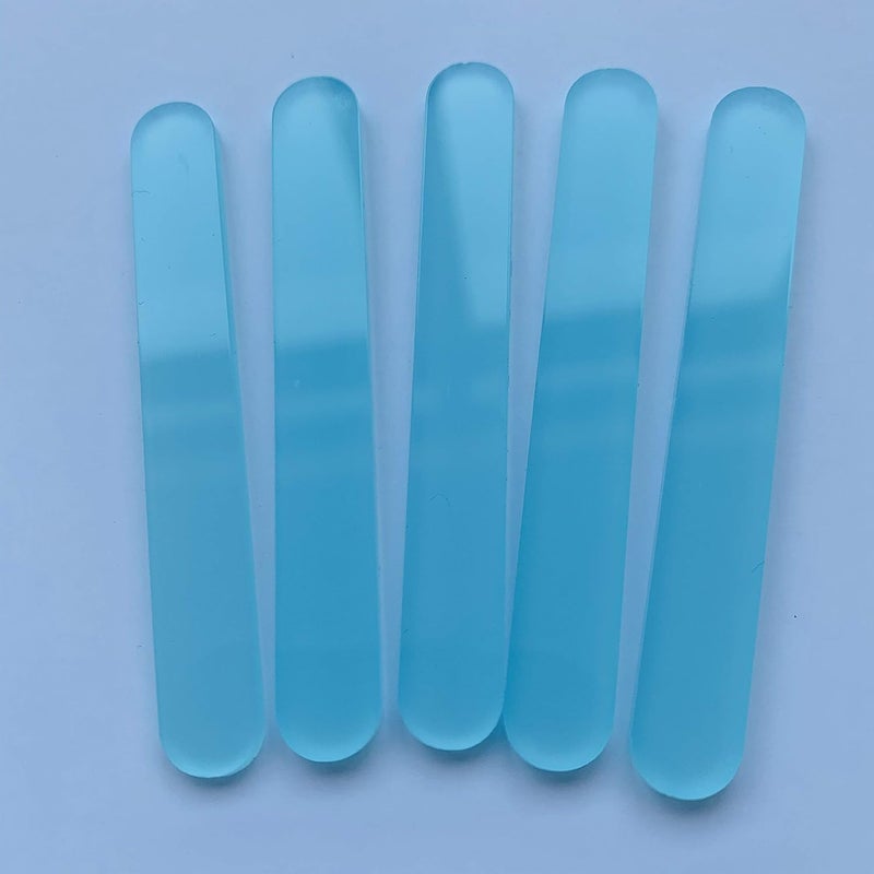 CHENRUI 50 Pcs Mini Frosted Acrylic Cakesicle Popsicle Sticks for Ice Creamsicle Candy Apple (Frosted Blue) - Image 2