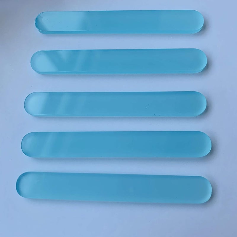 CHENRUI 50 Pcs Mini Frosted Acrylic Cakesicle Popsicle Sticks for Ice Creamsicle Candy Apple (Frosted Blue) - Image 1