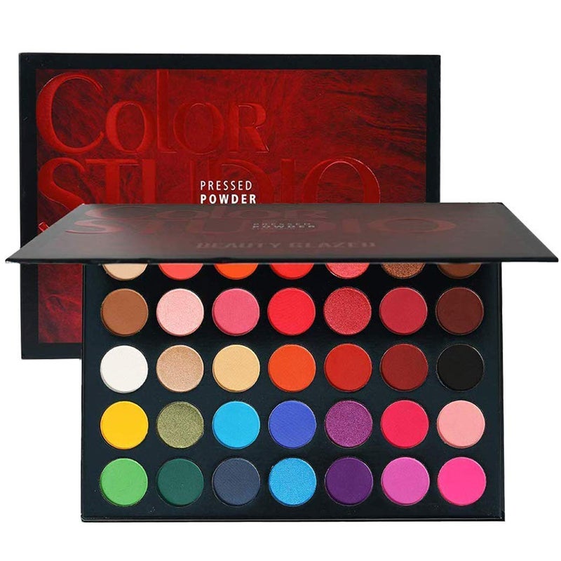 MYUANGO Color Studio Eyeshadow Palette, Highly Pigmented 35 Shades Matte and Shimmers Makeup Palette, Waterproof Blendable Eye Shadow, Cruelty- Free Makeup Pallet - Image 1
