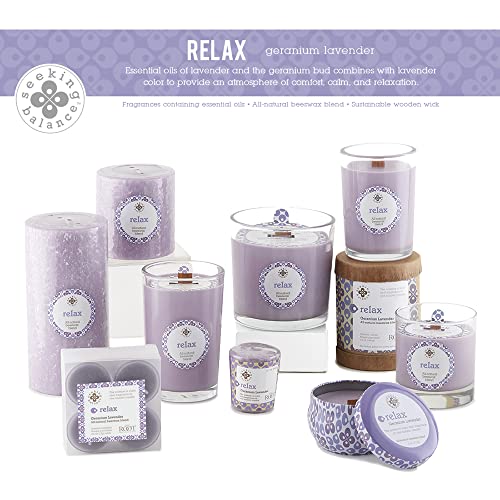 Root Candles Seeking Balance Wood Wick Spa Candle Aromatherapy Candles, 6.5-Ounce, Relax: Geranium Lavender - Image 4
