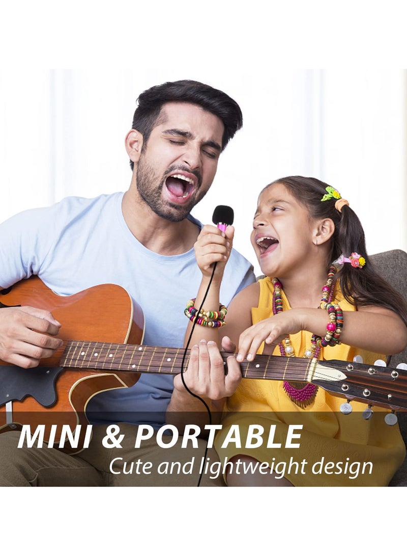 erorex 4-Piece Mini Microphone Tiny Microphone Mini Mic for Recording Voice and Singing on iPhone, Android Phones or Tablet, Metal, with 113 cm Cord, 3.5 mm Input (Rose Gold, Rose red, Silver, Blue) - Image 2