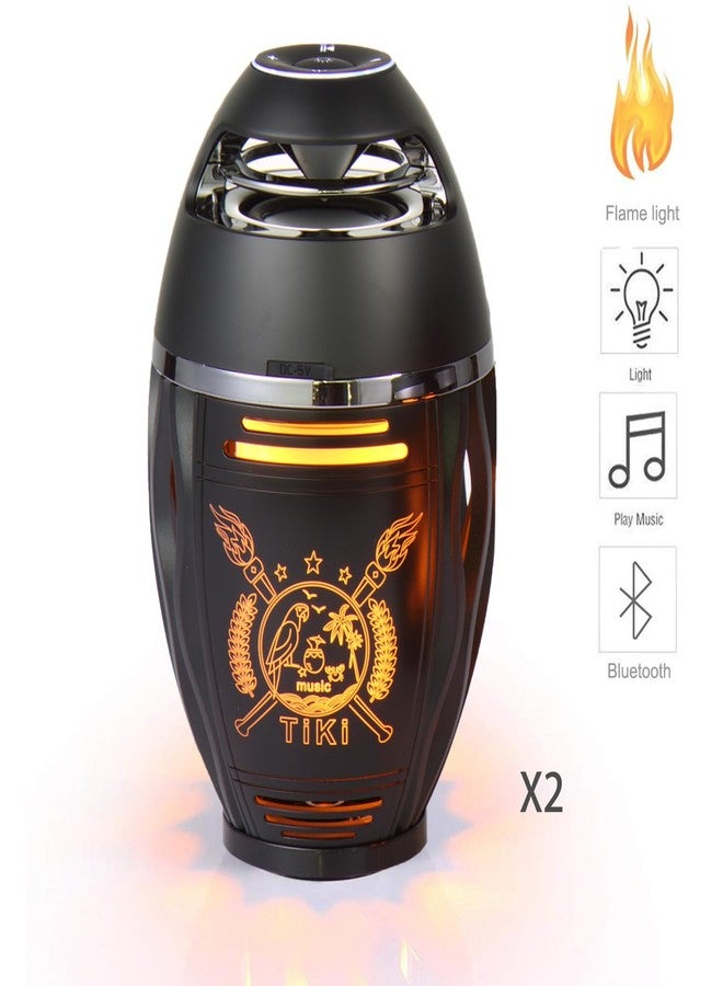 DiKaou Outdoor Speakers Wireless, Birthday Gifts for Men, TWS Bluetooth Speakers with Tiki Torch Lights, Gifts Men Dad Him Women for Anniversary Christmas, Cool Gadget with Tiki Element for Patio/Garden - Image 2