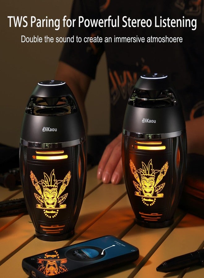 DiKaou Outdoor Speakers Wireless, Birthday Gifts for Men, TWS Bluetooth Speakers with Tiki Torch Lights, Gifts Men Dad Him Women for Anniversary Christmas, Cool Gadget with Tiki Element for Patio/Garden - Image 5