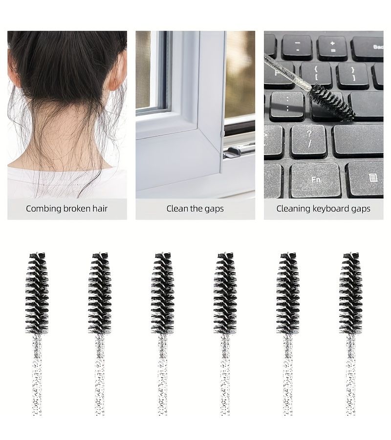 24pcs Pink Handle Eyelash Brushes for Extension Eyebrow Grooming Dust Removal - Image 4