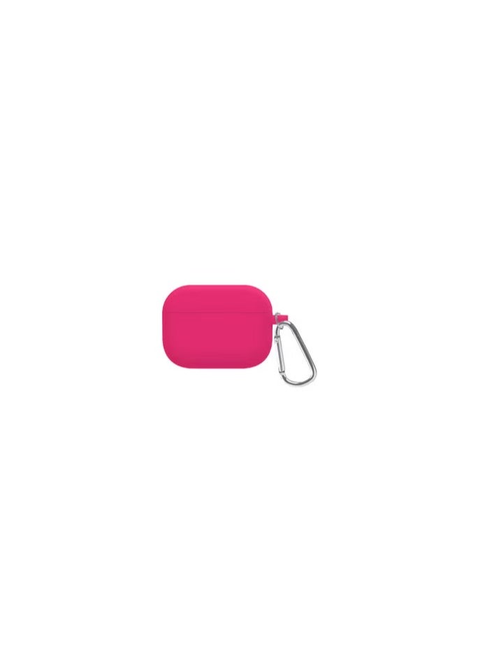 CATANES - Shockproof Case For Airpod Pro Silicone Protective Case Shockproof Case Ultra Slim Cover with Keychain Carabiner Neon Pink - Image 1