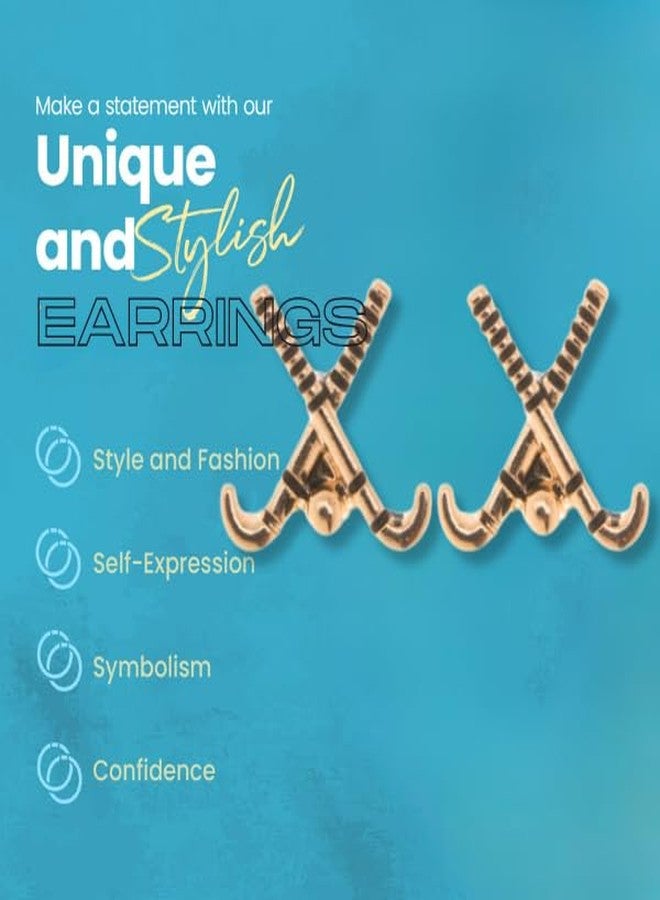 Sportybella Field Hockey Stud Earrings - Rose Gold Stick Jewelry, Charm Earrings, Gifts for Players - Image 3