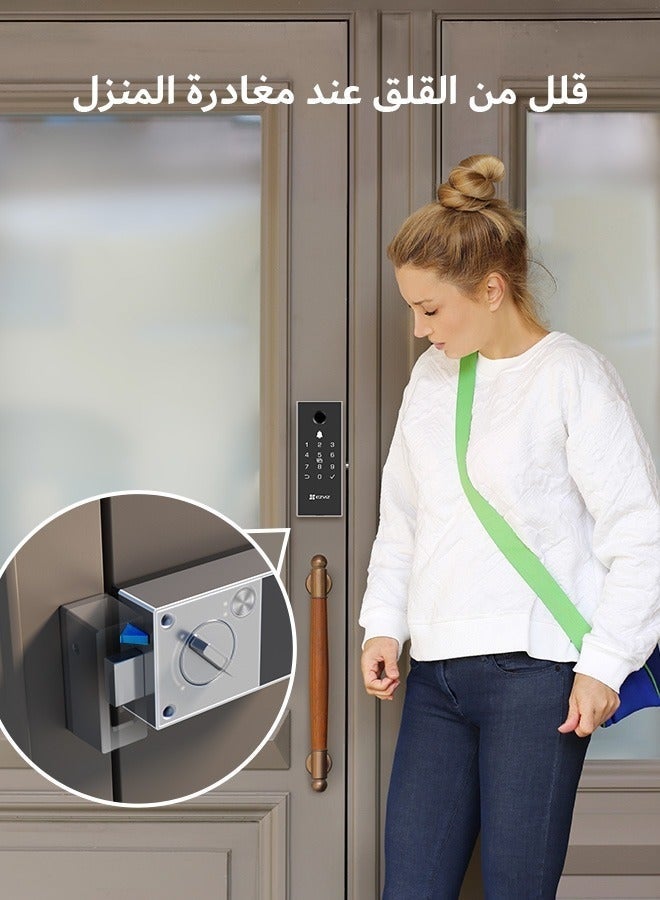 إيزفيز قفل الحافة الذكي EZVIZ DL03 Pro - يدعم البلوتوث والواي فاي، فتح بالبصمة، كلمة المرور، وبطاقة الدخول، التحكم عن بُعد، تنبيهات ضد العبث، تركيب سهل - Image 1