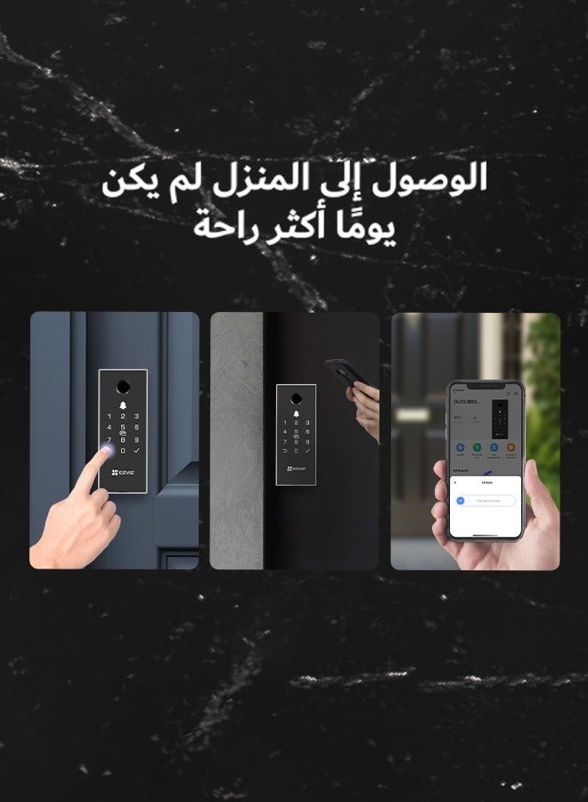 إيزفيز قفل الحافة الذكي EZVIZ DL03 Pro - يدعم البلوتوث والواي فاي، فتح بالبصمة، كلمة المرور، وبطاقة الدخول، التحكم عن بُعد، تنبيهات ضد العبث، تركيب سهل - Image 2