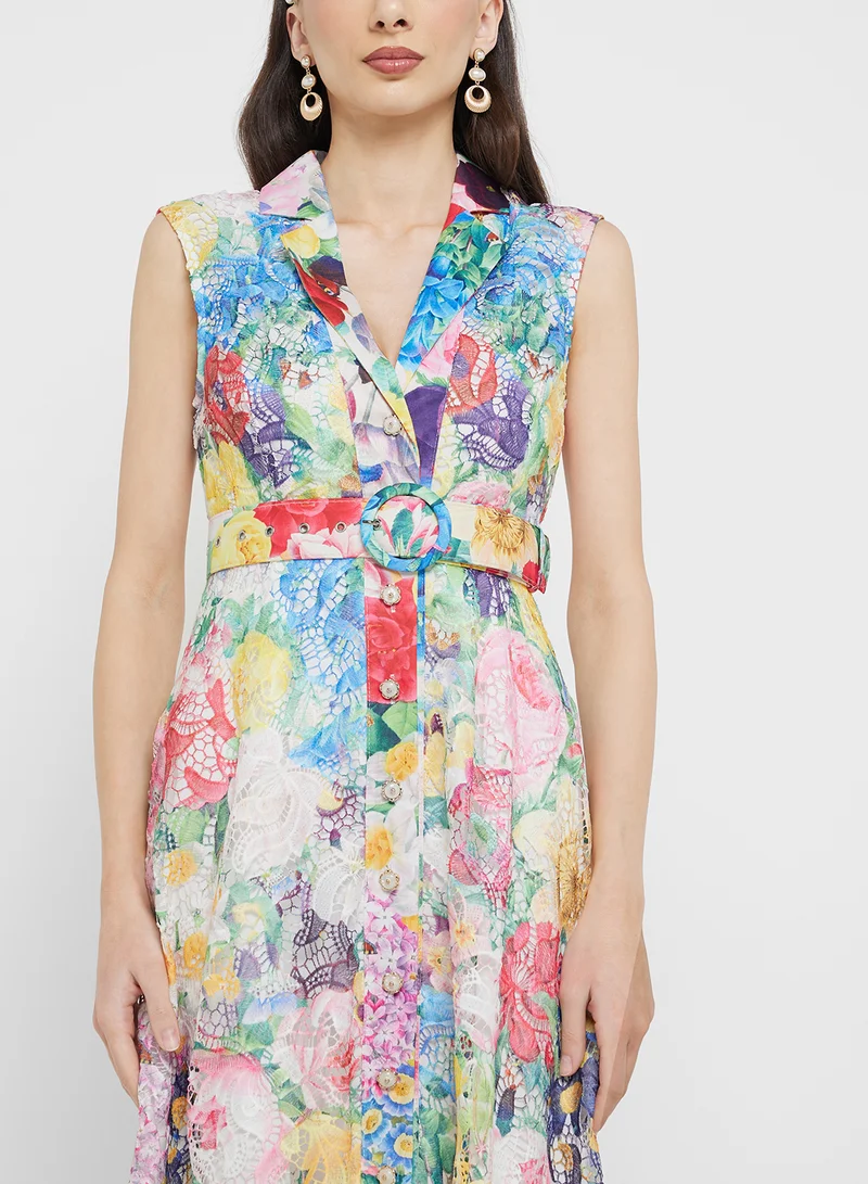 ايلا Floral Print Midi Dress