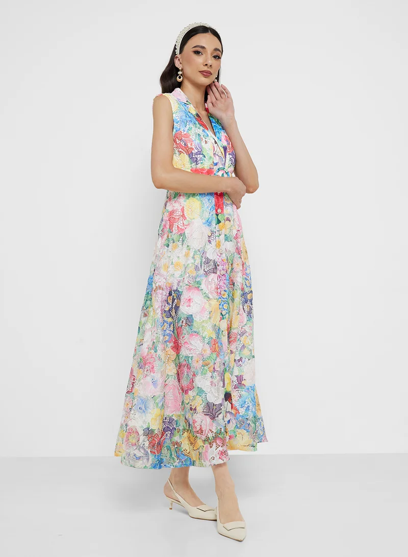 ايلا Floral Print Midi Dress