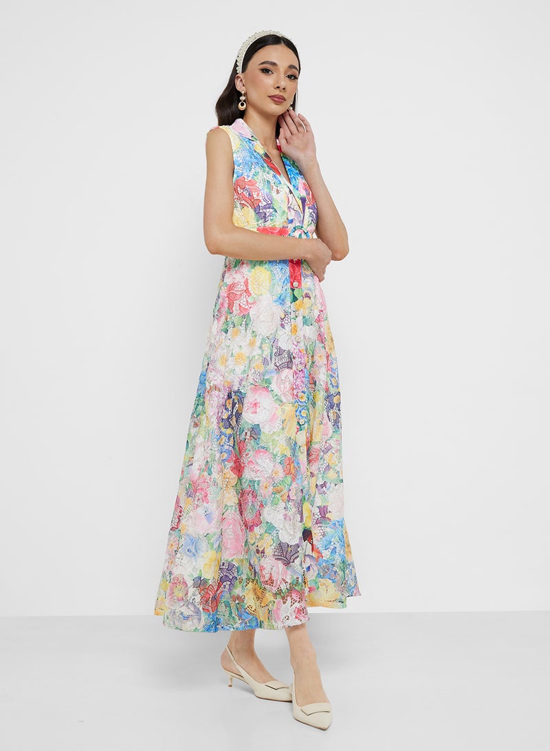 ايلا فستان ميدي بطبعة زهور - Image 4