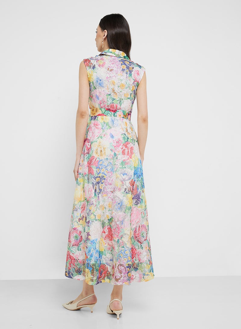 ايلا فستان ميدي بطبعة زهور - Image 2