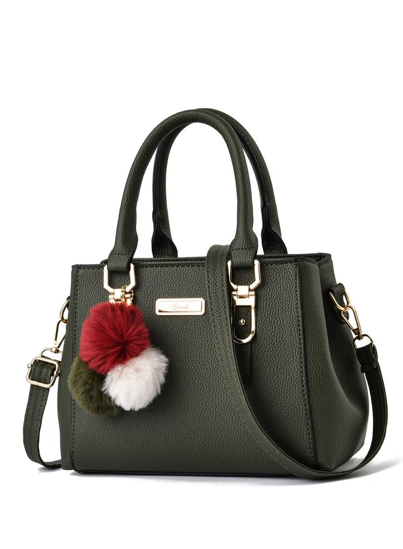 Stylish Handbag with Crossbody Strap and Hanging Ornament, Multifunctional and Practical