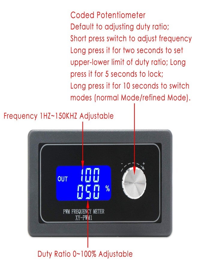 DROK Frequency Generator, DC 3.3V-30V 5-30mA 1Hz-150kHz Adjustable Output PWM Pulse Duty Cycle Square Wave Function Signal Generator Module - Image 2