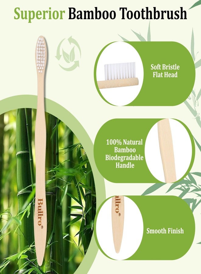 Bullro Bamboo Disposable Toothbrush Kit (50 Pack) with 6g Toothpaste - 100% Natural Biodegradable - Individually Wrapped Disposable Amenities for Hotel, Airbnb, Travel, Camping, Homeless & Guest Use - Image 3