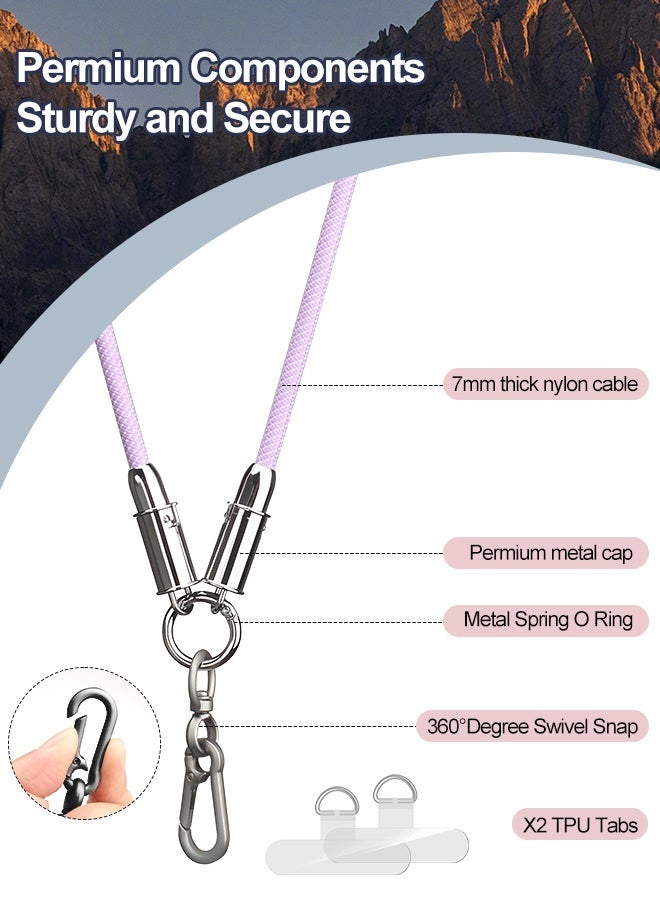 بشكل مختصر حبل هاتف 2 في 1 مع كابل شحن سريع مدمج من USB-C إلى USB-C، وسلك نقل بيانات نايلون عالي السرعة 60 وات مع حزام معصم متقاطع للآيفون 17/16/15، وسامسونج S25، S24 Ultra، S23 FE، وموتو Razr/Edge 2024، وبيكسل 10/9 Pro - Image 2