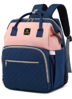 Majestic 136 Baby Bed Maternity Diaper Waterproof Multifunctional large capacity backpack bag with USB Charging output - Blue/Pink  - Image 1