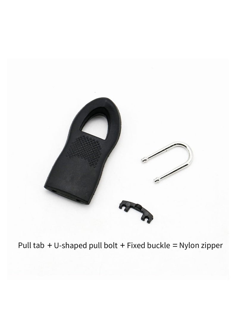 SYOSI - Zipper Pulls, 40PCS Black Universal Zipper Pulls, Tabs Detachable Zipper Repair Kit for Luggage, Backpacks, Jackets, Clothes, Boots, Purse, Coat, Suitcase (Large+Small) - Image 1