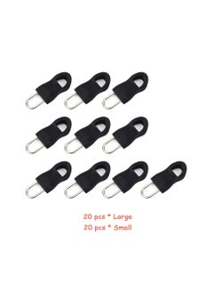 SYOSI Zipper Pulls, 40PCS Black Universal Zipper Pulls, Tabs Detachable Zipper Repair Kit for Luggage, Backpacks, Jackets, Clothes, Boots, Purse, Coat, Suitcase (Large+Small)  - Image 2