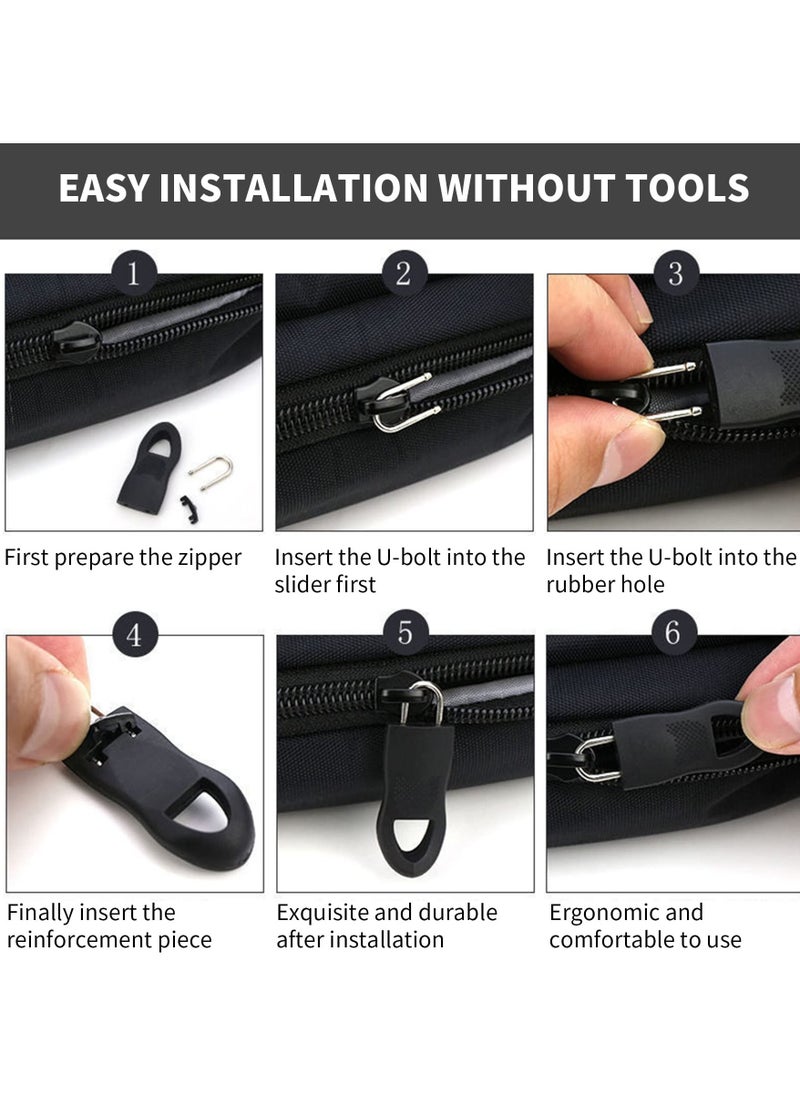 SYOSI - Zipper Pulls, 40PCS Black Universal Zipper Pulls, Tabs Detachable Zipper Repair Kit for Luggage, Backpacks, Jackets, Clothes, Boots, Purse, Coat, Suitcase (Large+Small) - Image 1