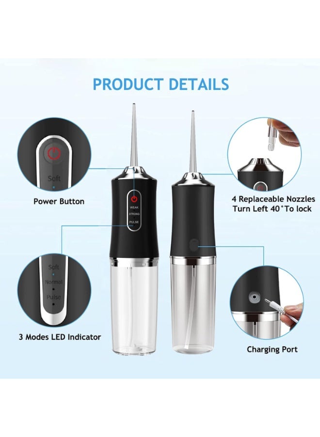 ZEPONOVA Water Flosser For Teeth Cleaner Dental Floss & Flossers Portable Water Dental Flosser For Teeth Oral Irrigator Flosser with 3 Modes and 4 Jet Tips - Image 2
