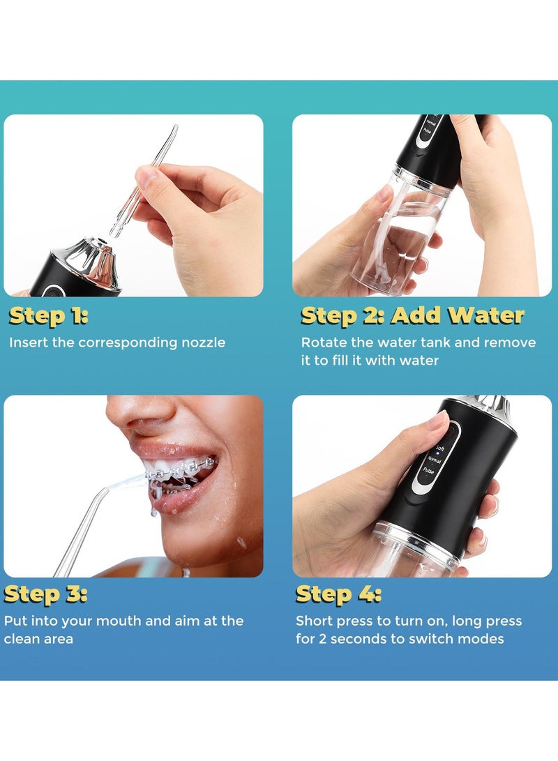 ZEPONOVA Water Flosser For Teeth Cleaner Dental Floss & Flossers Portable Water Dental Flosser For Teeth Oral Irrigator Flosser with 3 Modes and 4 Jet Tips - Image 4