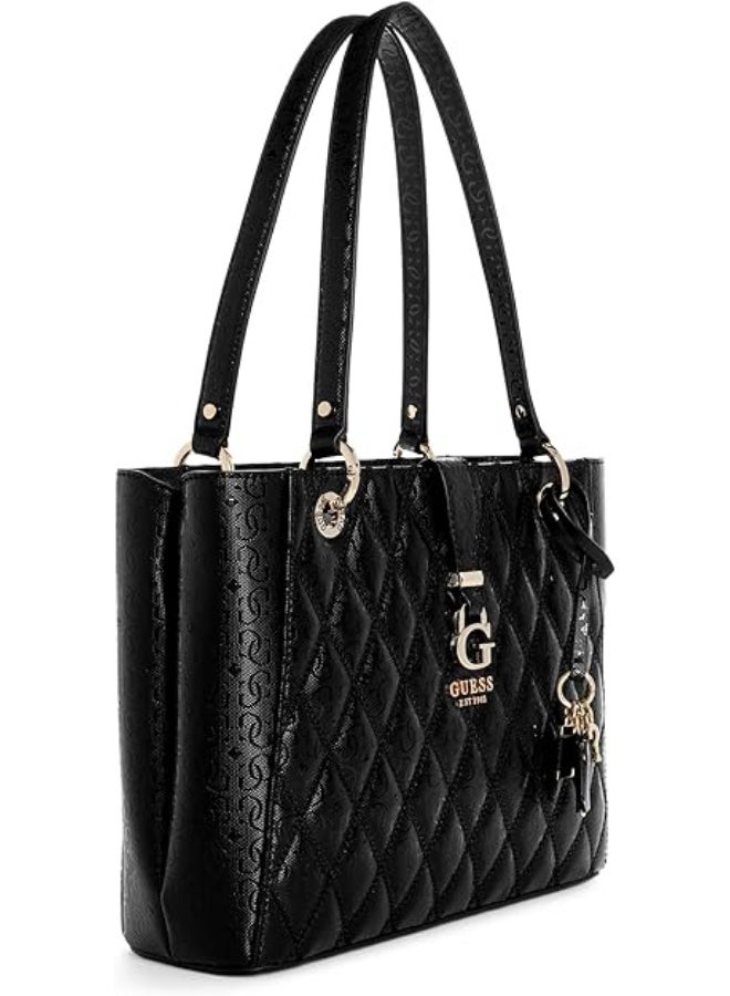 Guess Textured Quilted Structured Shoulder Bag – Black – PU Leather – Regular Size - Image 2
