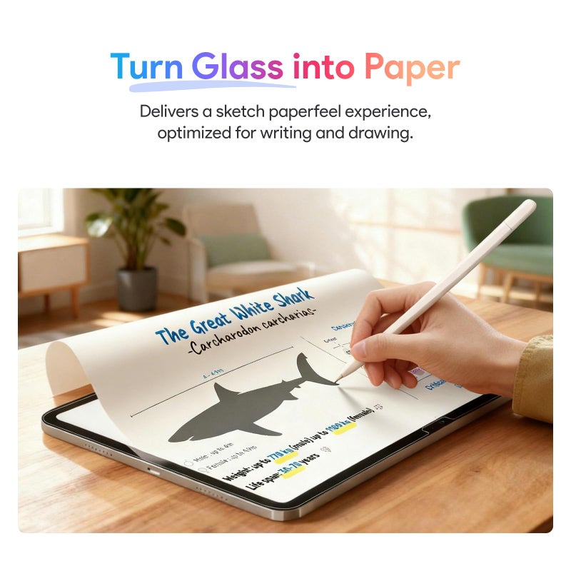 KCT 2 Pack Paperfeel Glass Screen Protector Compatible with iPad A16 11th Generation 11 inch/iPad 10th Generation 10.9 inch, Matte Surface, Tempered Glass, Easy Application Tray - Image 4