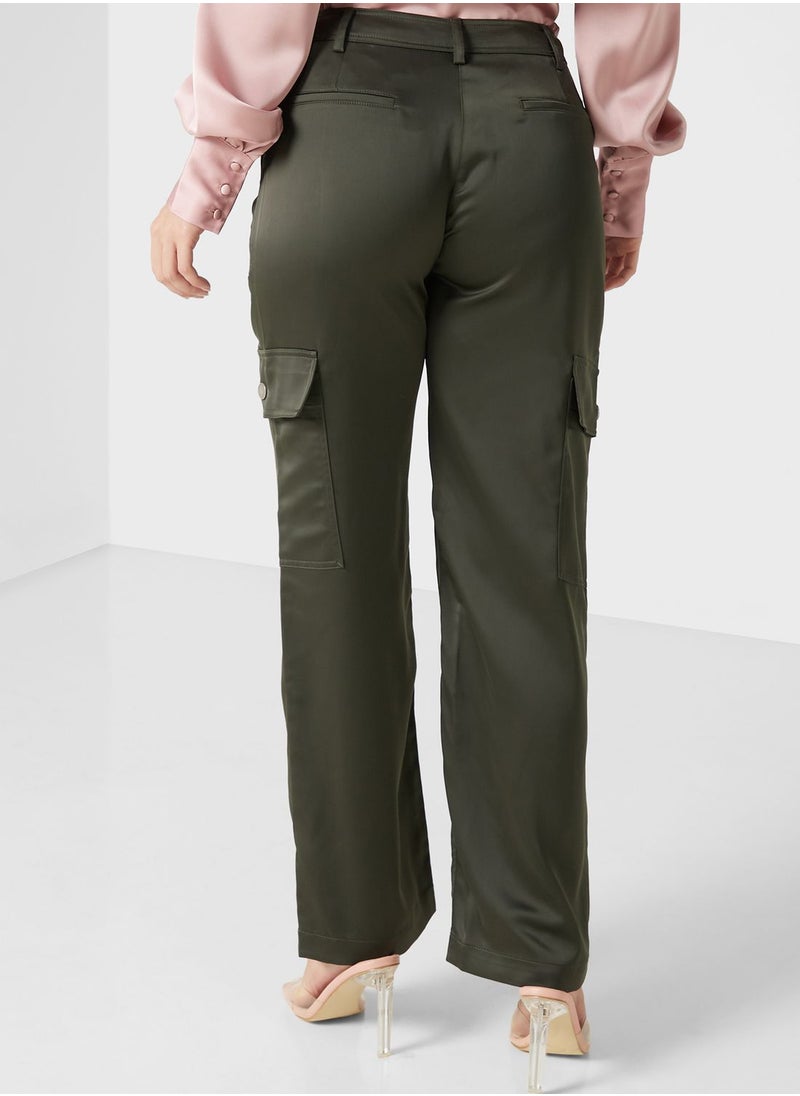 GUESS - High Waist Pocket Detail Pants - Image 1