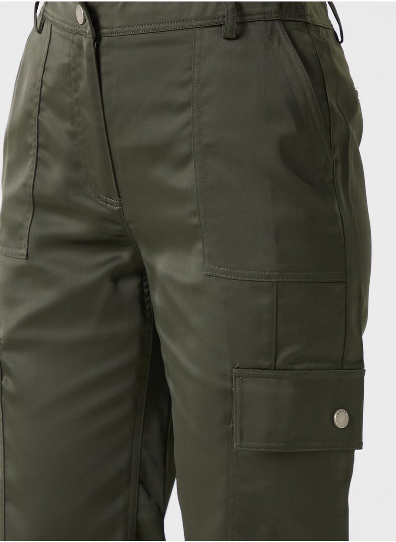 GUESS - High Waist Pocket Detail Pants - Image 1