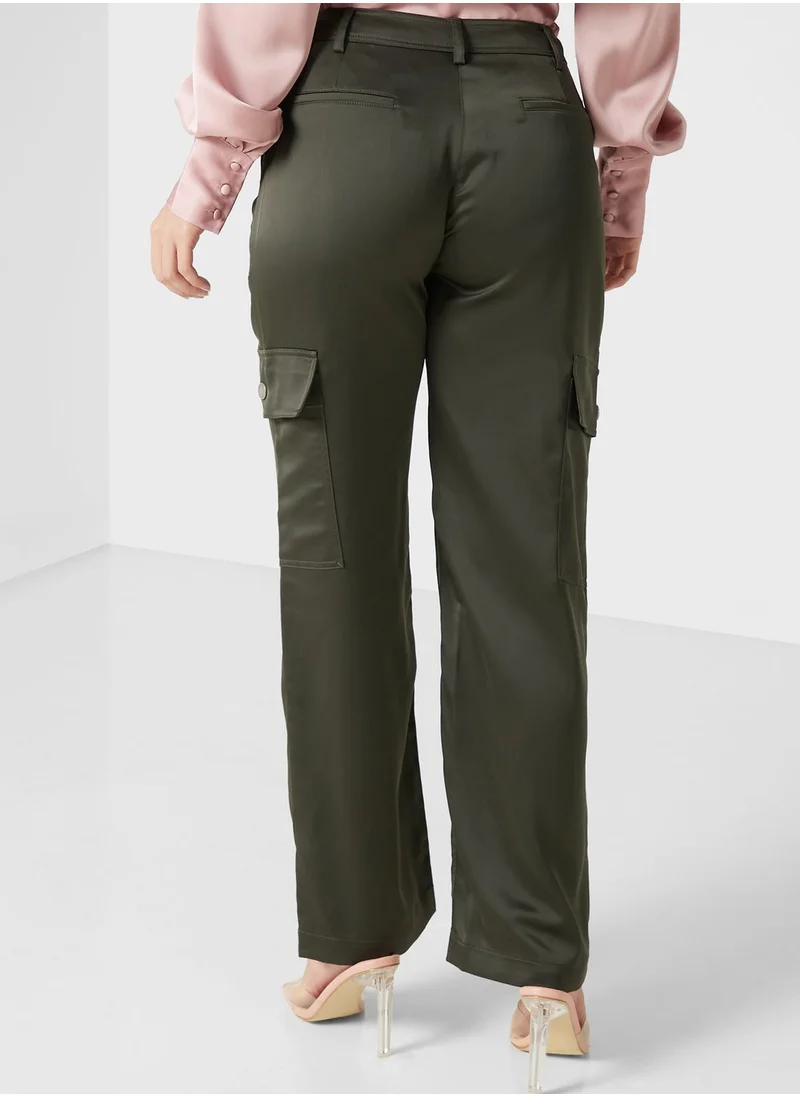 GUESS High Waist Pocket Detail Pants