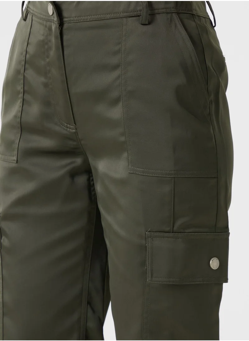 GUESS High Waist Pocket Detail Pants