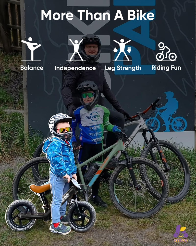 KRIDDO Toddler Balance Bike 2 Year Old12 Inch Push Bicycle with Customize Plate 3 Sets of Stickers Included Steady Balancing Gift Bike for 25 Boys Girls Black - Image 3