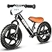 KRIDDO Toddler Balance Bike 2 Year Old12 Inch Push Bicycle with Customize Plate 3 Sets of Stickers Included Steady Balancing Gift Bike for 25 Boys Girls Black - Image 4