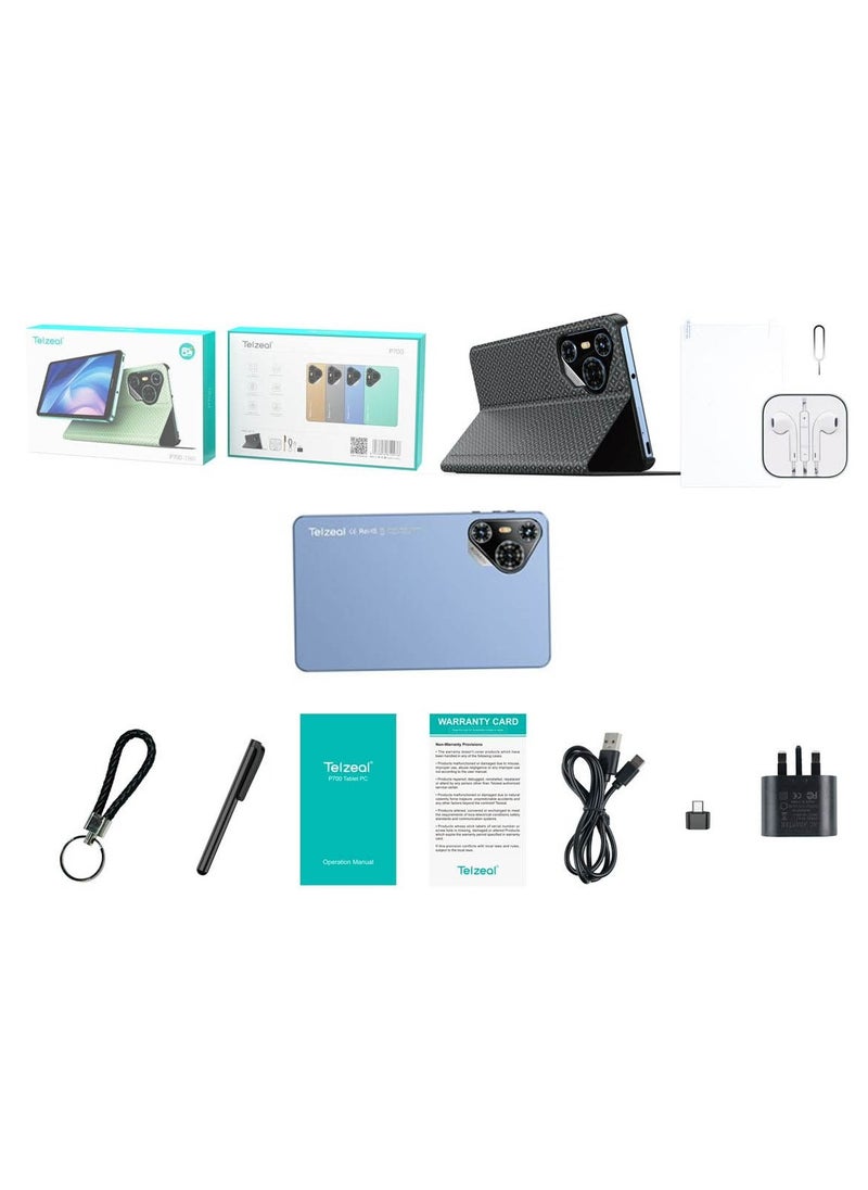 Telzeal Telzeal P700 5G 7 Inch Android Tablet with Dual SIM 6GB RAM 256GB ROM and 3000 mAh Battery Blue  - Image 4