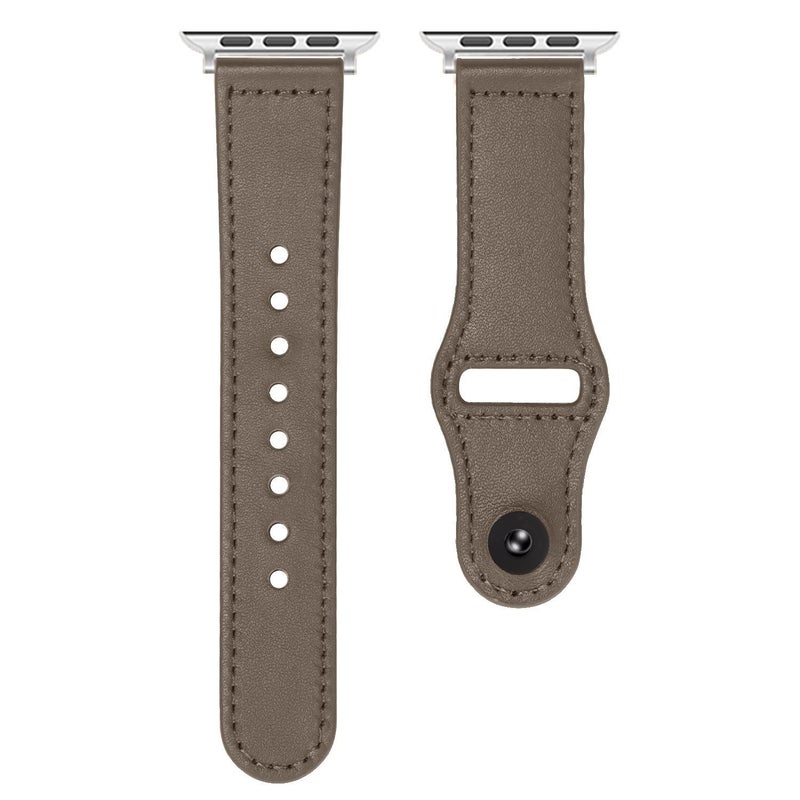 erorex For Apple Watch 46Mm / 49Mm / 45Mm / 44Mm Reverse Buckle Genuine Leather Watch Band(Dark Grey) - Image 2