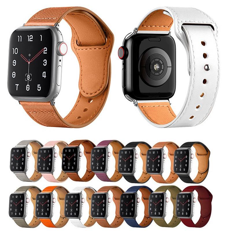 erorex For Apple Watch 46Mm / 49Mm / 45Mm / 44Mm Reverse Buckle Genuine Leather Watch Band(Dark Grey) - Image 4