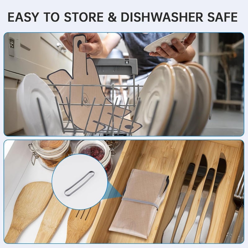 NiHome 4-Pack Silicone Bread Loaf Pan Liners, Reusable and Nonstick Silicone Bread Sling, Fit for 9x5, 9.5x5, and 10x5 Inch Loaf Pans, Dishwasher Safe, Easy to Clean (Brown) - Image 5