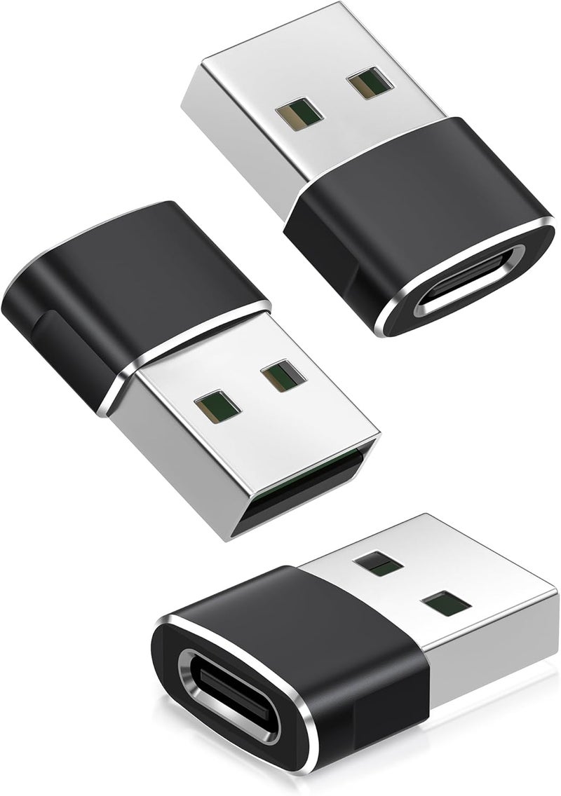 Basesailor USB to USB C Adapter 3 Pack,Type C Female to USB A Male Cable Converter for MacBook Pro,iMac,PC,Laptop,Computer,Samsung Galaxy Note 20 S20 S21 S22 S23,Google Pixel 5 4 4A 3 3A 2 XL,OTG - Image 1