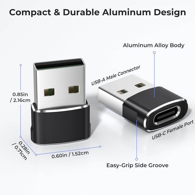 Basesailor USB to USB C Adapter 3 Pack,Type C Female to USB A Male Cable Converter for MacBook Pro,iMac,PC,Laptop,Computer,Samsung Galaxy Note 20 S20 S21 S22 S23,Google Pixel 5 4 4A 3 3A 2 XL,OTG - Image 5