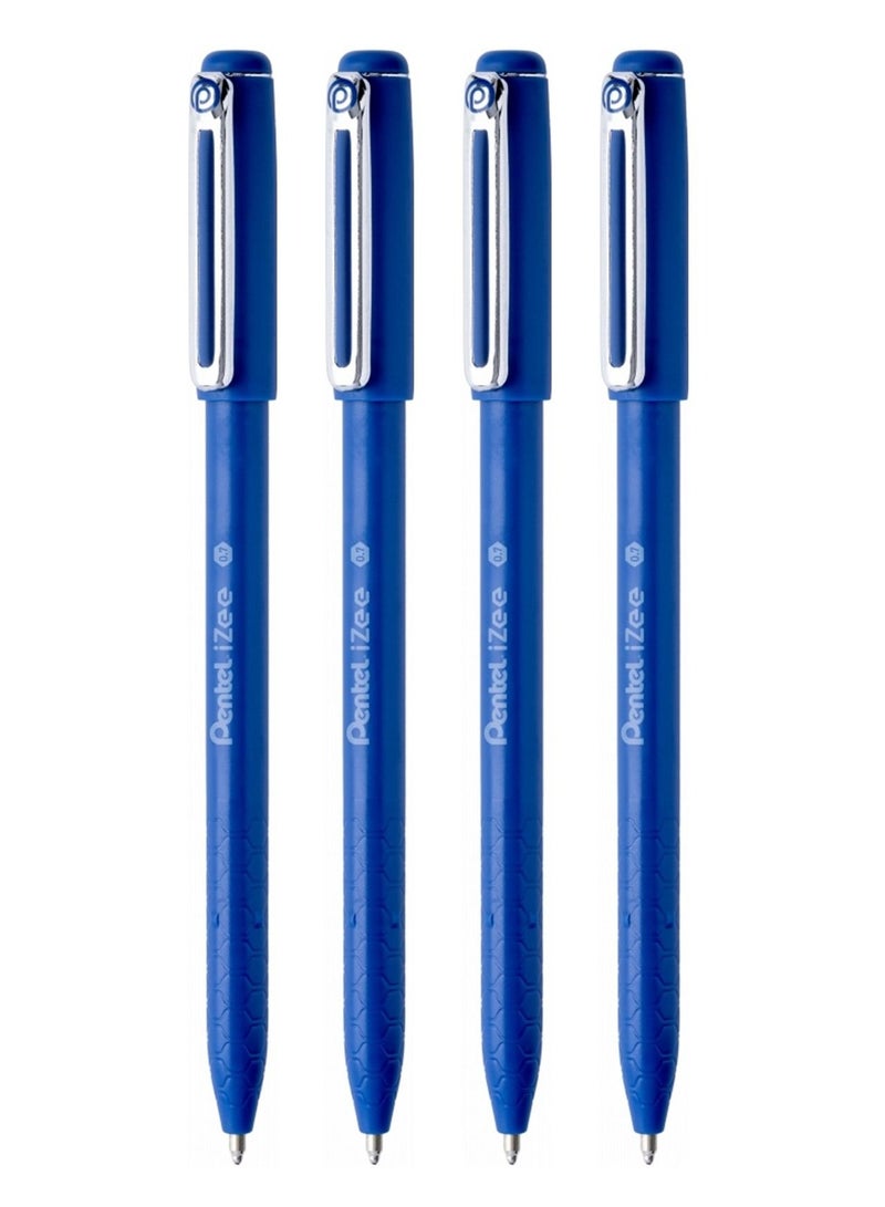 Pentel 4-Piece Izee Ballpoint Pen 0.7mm Tip Blue Ink - Image 1