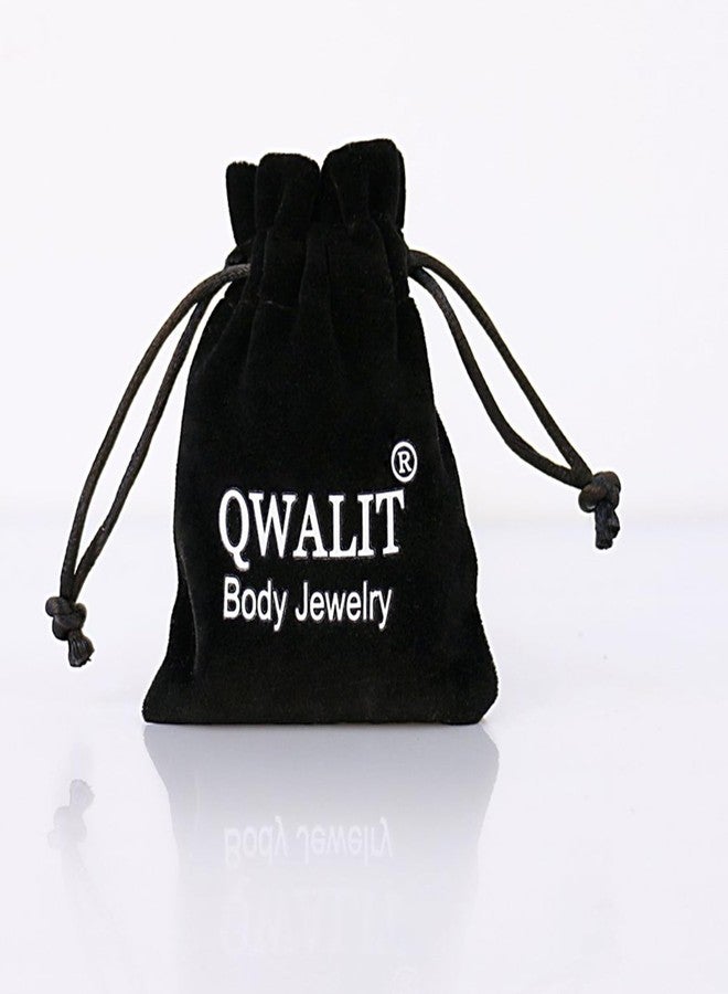 QWALIT حلقة سرة ذهبية من كواليت، حلقة سرة متدلية، حلقة سرة بمشبك، حلقة سرة من الفولاذ الجراحي، ثقب سرة، حلقة سرة مفصلية للنساء - Image 5