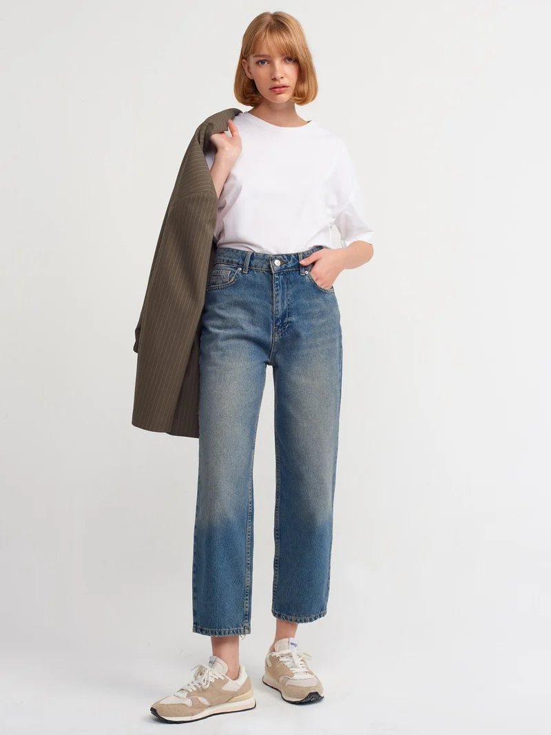 Dilvin 71350 Tint Wash Relax Denim Pants-Tint