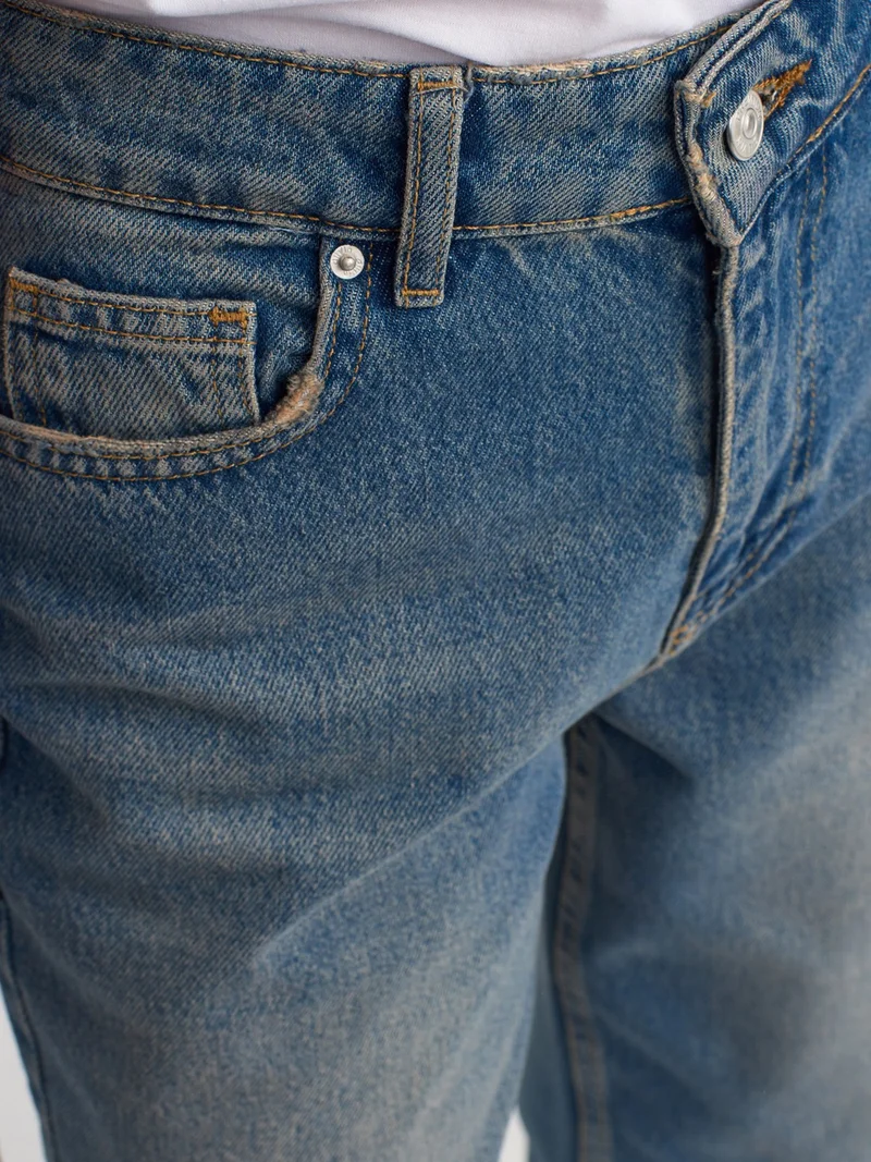 Dilvin 71350 Tint Wash Relax Denim Pants-Tint