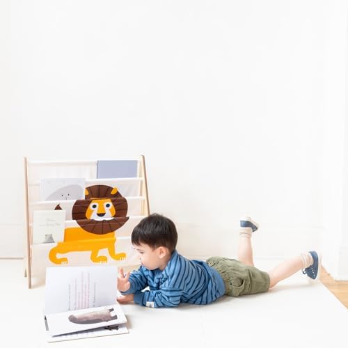 3 Sprouts Kids Bookshelf – Book Shelf Kids Room Bookcase Furniture, Lion - Image 2