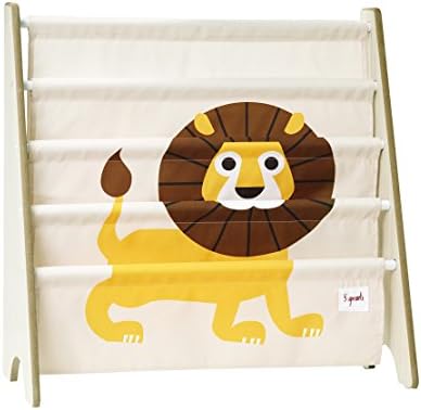3 Sprouts Kids Bookshelf – Book Shelf Kids Room Bookcase Furniture, Lion - Image 1